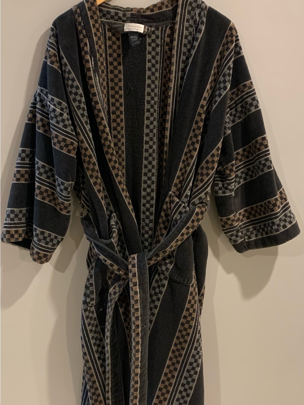 Dior Checkered Black & Brown Cotton Robe